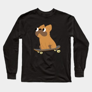 bull dog skateboading Long Sleeve T-Shirt